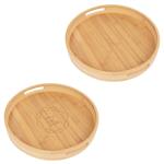 HH75038 Bamboo Serving Tray With Handles And Custom Imprint